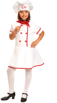 Chef Kok Kostuum Elena Kind Wit - Transparant