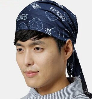 Chef koken cap chef cap japan kok cap ober hoed koreaanse mode cap koreaanse stijl hoed restaurant benodigdheden donker blauw