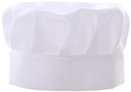 Chef Koken Werk Hoed Volwassen Verstelbare Mannen Keuken Chef Vlakte Hoed Unisex Soild Baker Keuken Catering Koken Chef Cap wit