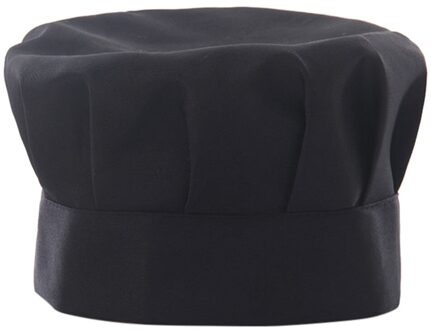 Chef Koken Werk Hoed Volwassen Verstelbare Mannen Keuken Chef Vlakte Hoed Unisex Soild Baker Keuken Catering Koken Chef Cap zwart