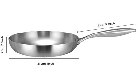Chef 'S Classic Roestvrij Koekenpan Rvs Wok Zonder Olie Rook Koekenpan 28cm
