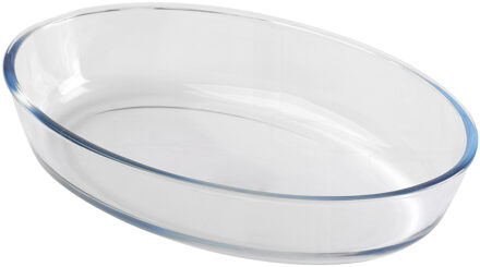 Chef Traiteur Ovenschaal van borosilicaat glas - ovaal - 0.7 Liter - 21 x 14 x 5 cm - Ovenschalen Transparant