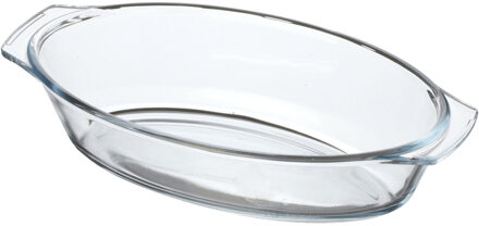 Chef Traiteur Ovenschaal van borosilicaat glas - ovaal - 0.7 Liter - 24 x 13 x 5 cm - Ovenschalen Transparant