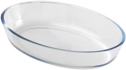 Chef Traiteur Ovenschaal van borosilicaat glas - ovaal - 0.75 Liter - 22 x 14 x 5 cm - Ovenschalen Transparant