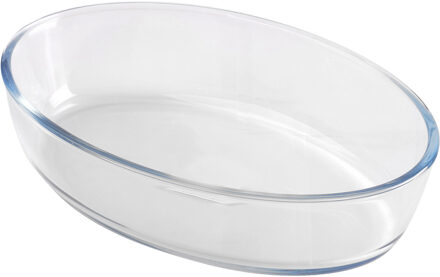 Chef Traiteur Ovenschaal van borosilicaat glas - ovaal - 1.6 Liter - 26 x 18 x 6 cm - Ovenschalen Transparant