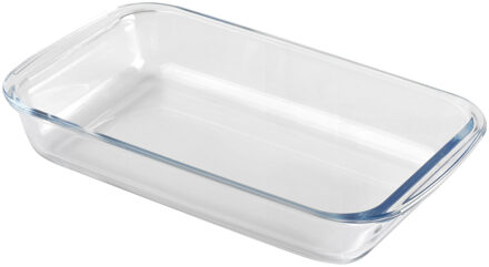 Chef Traiteur Ovenschaal van borosilicaat glas - rechthoek - 1.6 Liter - 30 x 18 x 5 cm - Ovenschalen Transparant