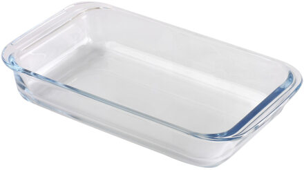 Chef Traiteur Ovenschaal van borosilicaat glas - rechthoek - 1 Liter - 26 x 15 x 5 cm - Ovenschalen Transparant