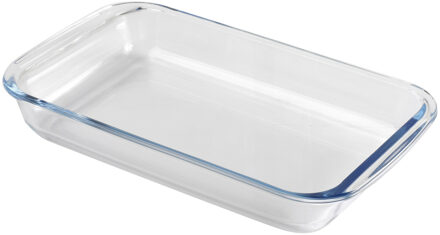 Chef Traiteur Ovenschaal van borosilicaat glas - rechthoek - 2.2 Liter - 35 x 20 x 5 cm - Ovenschalen Transparant