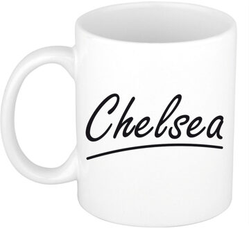 Chelsea voornaam kado beker / mok sierlijke letters - gepersonaliseerde mok met naam - Naam mokken Multikleur