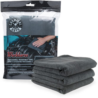 Chemical Guys Workhorse Professional Grade Microfiber Towel (Rubber/Plastic/Vinyl) - Black 16x16'' ( CGMIC35303
