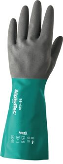 Chemicaliënhandschoen | maat 10 zeegroen/antracietgrijs | EN 388, EN 374, EN 1149 | PSA-categorie III | 12 paar - 58-435-10 58-435-10