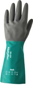 Chemicaliënhandschoen | maat 9 zeegroen/antracietgrijs | EN 388, EN 374, EN 1149 | PSA-categorie III | 12 paar - 58-435-9 58-435-9