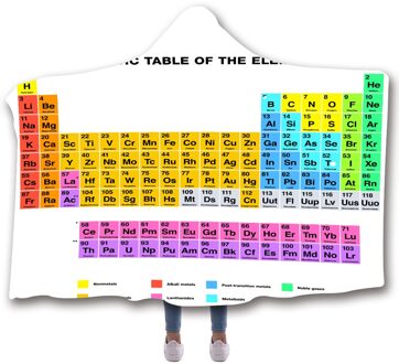 Chemie Periodieke Tafel Serie 3D Digitale Gedrukt Hooded Deken Mantel Dikker Cape Shawl Met Chemische Afdrukken