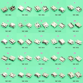 ChengHaoRan 25models 25pcs/lot Micro USB Jack 5P 5pin USB Charging Socket Connector SMD DIP V8 Port Charging Data power Plug