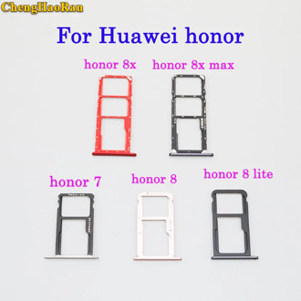 ChengHaoRan SIM Card Tray + Micro S D Card Tray for Huawei Honor 7/8/8X/8X max /8 lite repair parts SIM Card Tray Slot Holder