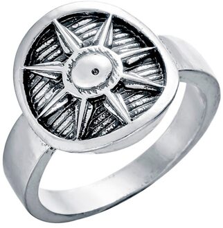 Chengxun Viking Ronde Grote Breedte Signet Ring Vinger Mannen Zwart Zilver Kleur Mode Valknut Vintage Sieraden 15Mm 10