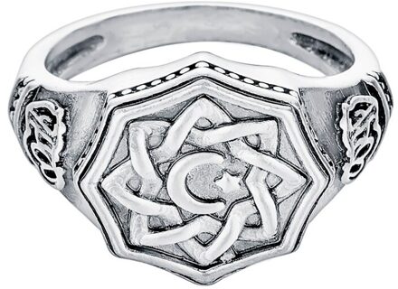 Chengxun Viking Ronde Grote Breedte Signet Ring Vinger Mannen Zwart Zilver Kleur Mode Valknut Vintage Sieraden 15Mm 17