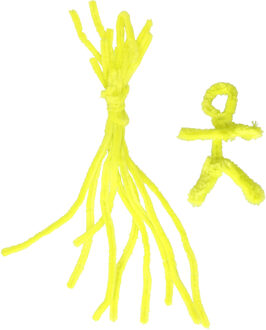 Chenille draad - 10x - geel - 14 mm x 50 cm - hobby/knutsel materialen