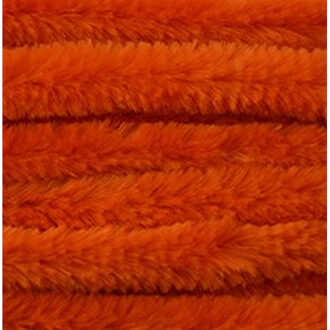 Chenille draad - 10x - oranje - 14 mm x 50 cm - hobby/knutsel materialen