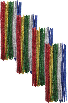 Chenille draad - 120x - glitter - 30 cm - hobby/knutsel materialen