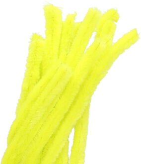 Chenille draad - 20x - geel - 14 mm x 50 cm - hobby/knutsel materialen