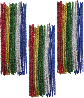 Chenille draad - 90x - glitter - 30 cm - hobby/knutsel materialen