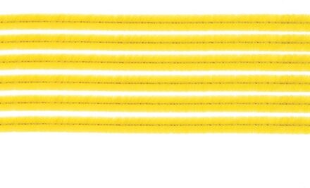 Chenilledraad - 10x - geel - 50 cm - hobby/knutsel materialen