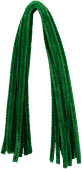 Chenilledraad - 10x - groen - 8 mm x 50 cm - hobby/knutsel materialen