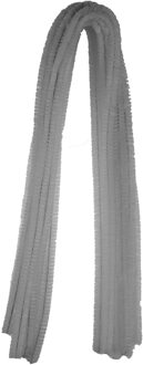 Chenilledraad - 10x - wit - 8 mm x 50 cm - hobby/knutsel materialen