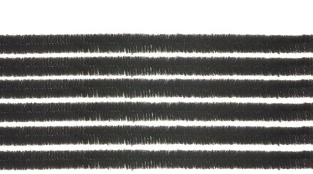Chenilledraad - 10x - zwart - 50 cm - hobby/knutsel materialen
