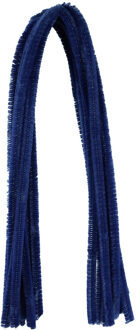 Chenilledraad - 20x - donker blauw - 8 mm x 50 cm - hobby/knutsel materialen