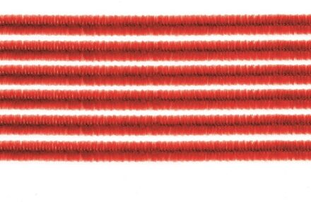 Chenilledraad - 20x - rood - 50 cm - hobby/knutsel materialen