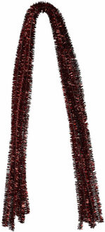 Chenilledraad - 20x - rood glitter - 8 mm x 50 cm - hobby/knutsel materialen