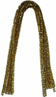 Chenilledraad - 30x - goud glitter - 8 mm x 50 cm - hobby/knutsel materialen