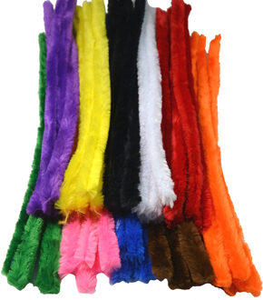 Chenilledraad - 50x - gekleurd - 20 mm x 50 cm - hobby/knutsel materialen Multi