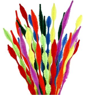 Chenilledraad kleuren gegolfd 30 cm 56x stuks