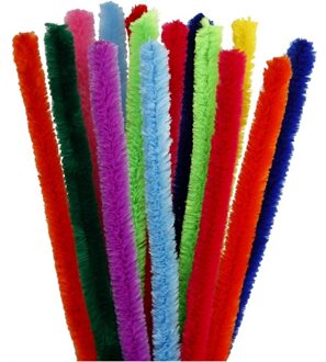 Chenilledraad verschillende kleuren 30 cm 60x stuks - Hobby knutselen buig draad