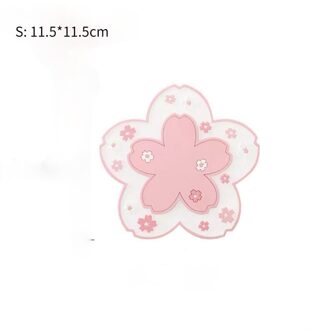 Cherry Blossom Isolatie Warmte Tafel Mat Anti-Slip Thee Cup Melk Mok Bloem Koffie Cup Coaster roze-S