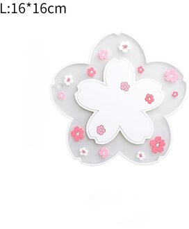 Cherry Blossom Isolatie Warmte Tafel Mat Anti-Slip Thee Cup Melk Mok Bloem Koffie Cup Coaster wit-L