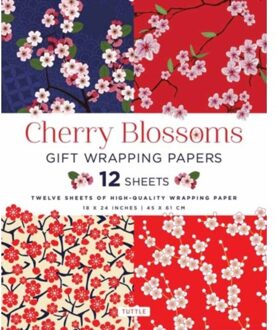 Cherry Blossoms Gift Wrapping Papers 12 Sheets