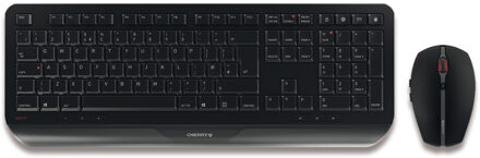 CHERRY Desktop GENTIX [EU/US] WL black US-Englisch mit EURO Symbol toetsenbord RF Draadloos Zwart