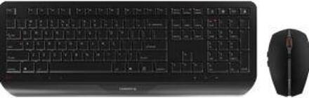 CHERRY Desktop GENTIX [EU/US] WL black US-Englisch mit EURO Symbol toetsenbord RF Draadloos Zwart