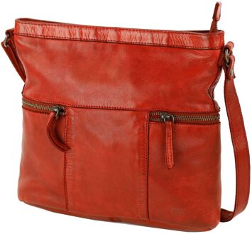 Chessi Leren Schoudertas - Rood