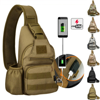 Chest Pack Men Casual Shoulder Crossbody Bag USB Charging Anti-Theft Chest Bag Waterproof Travel Sling Bag Messenger Bag Male