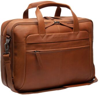 Chesterfield "Chesterfield Ryan Laptop Schoudertas Large 17"" Cognac" Bruin