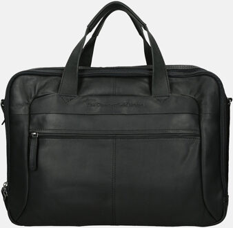 "Chesterfield Ryan Laptop Schoudertas Large 17"" Black" Zwart