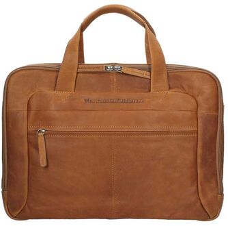 "Chesterfield Ryan Laptop Schoudertas Large 17"" Cognac" Bruin