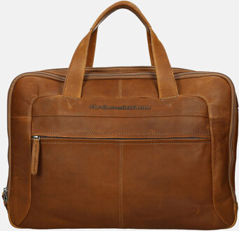 "Chesterfield Ryan Laptop Schoudertas Large 17"" Cognac" Bruin