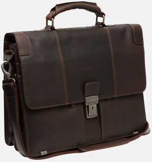 Chesterfield Stuttgart laptoptas 14 inch dark brown Bruin