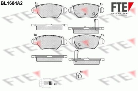 Chevrolet Remblokken set BL1684A2